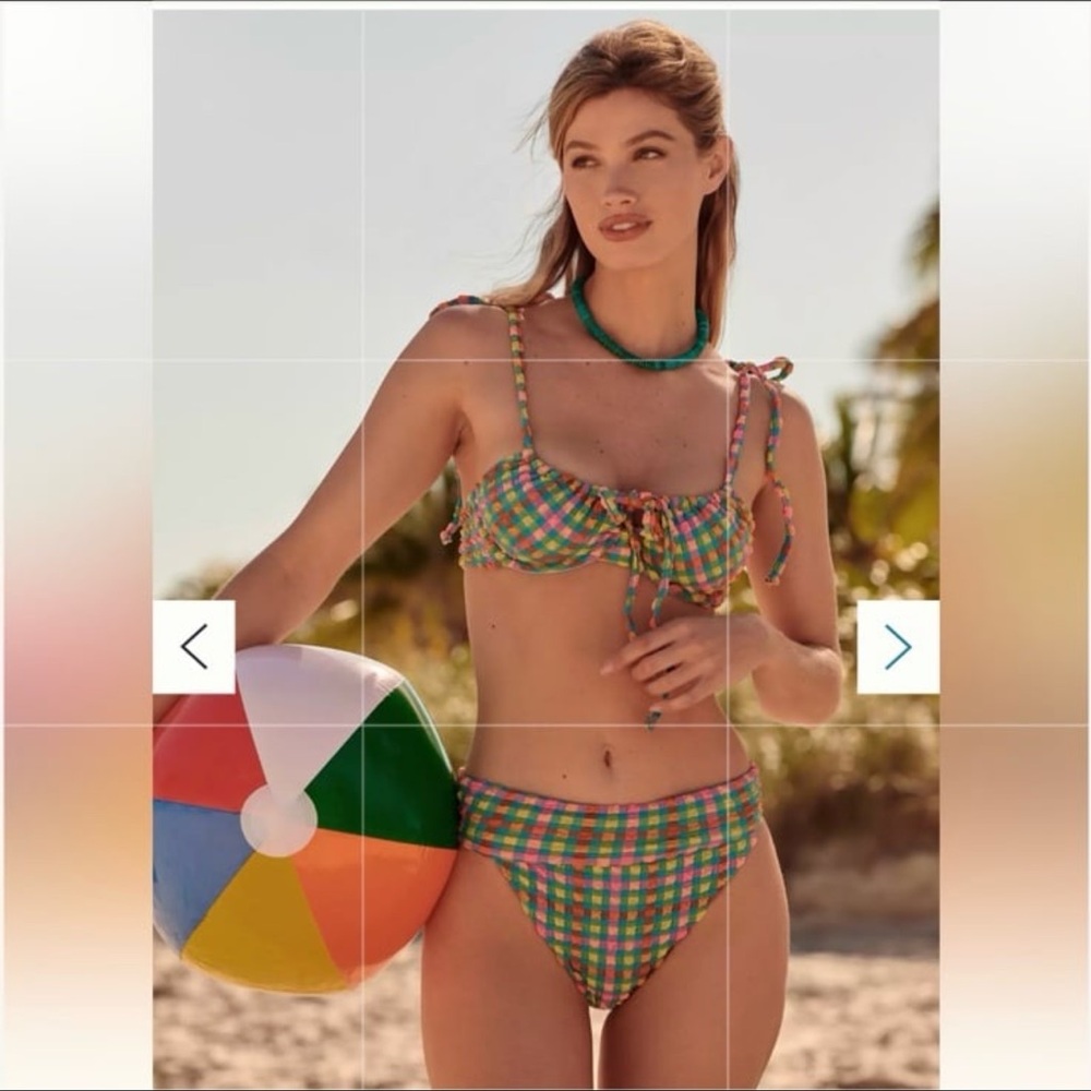 NWT BEACH RIOT Highway Bikini Bottom in Sunny Side Gingham - Picture 4 of 8